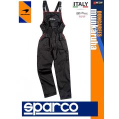   Sparco DUNGAREES BLACK premium szerelő kantáros nadrág - munkaruha