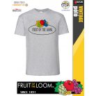 Fruit of the Loom VINTAGE HEATHERGREY feliratos férfi póló - munkaruha - utcai ruházat