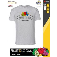   Fruit of the Loom VINTAGE HEATHERGREY feliratos férfi póló - munkaruha - utcai ruházat