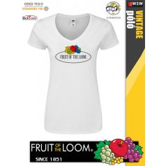   Fruit of the Loom VINTAGE WHITE feliratos női póló - munkaruha - utcai ruházat