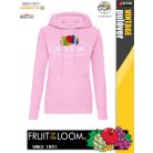 Fruit of the Loom VINTAGE LIGHTPINK feliratos női kapucnis pulóver - munkaruha - utcai ruházat