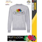 Fruit of the Loom VINTAGE HEATHERGREY feliratos unisex pulóver - munkaruha - utcai ruházat