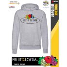 Fruit of the Loom VINTAGE HEATHERGREY feliratos férfi kapucnis pulóver - munkaruha - utcai ruházat
