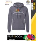 Fruit of the Loom VINTAGE HEATHERNAVY feliratos férfi kapucnis pulóver - munkaruha - utcai ruházat