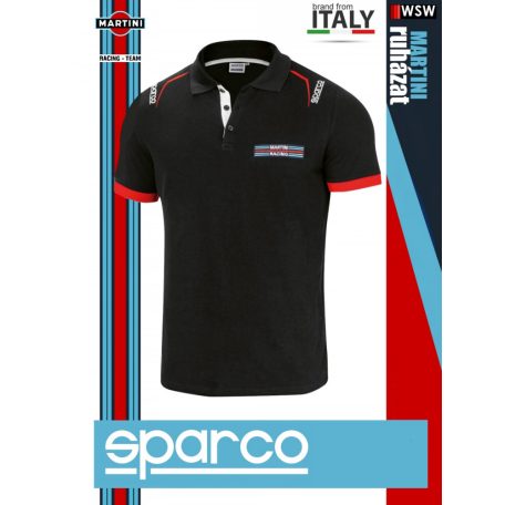 Sparco MARTINI RACING BLACK POLO prémium galléros póló - munkaruha