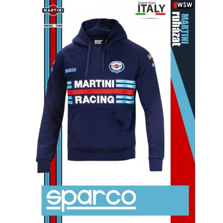 Sparco MARTINI RACING BLUE HOODIES prémium kapucnis pulóver - munkaruha