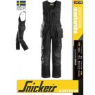 Snickers CRAFTSMEN BLACK technikai canvas+ pamutgazdag kantárosnadrág - munkaruha