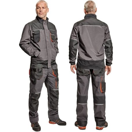 Cerva EMERTON PLUS ANTRACITE-ORANGE slimfit technikiai munkakabát - munkaruha