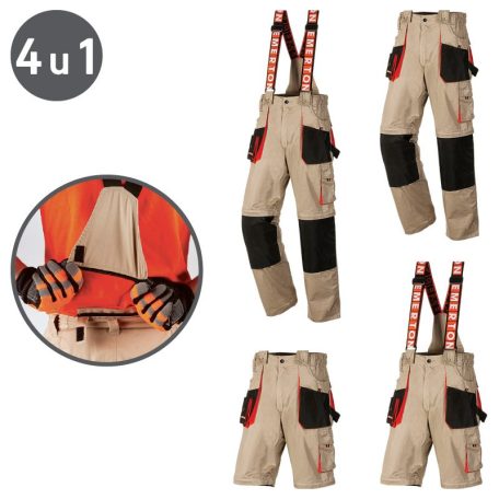 Cerva EMERTON SUMMER BEIGE 4in1 technikai munkanadrág - munkaruha