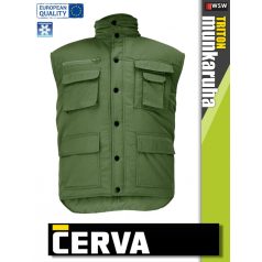 Cerva TRITON GREEN bélelt téli mellény - munkaruha