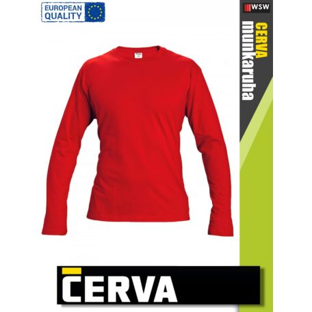 Cerva CAMBON RED pamut rugalmas egyszínű hosszúujjú póló - 160 g/m2