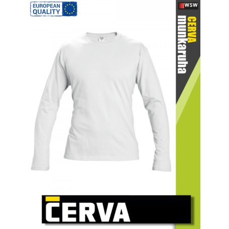 Cerva CAMBON WHITE pamut rugalmas egyszínű hosszúujjú póló - 160 g/m2