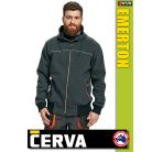 Cerva EMERTON BLACK kapucnis zipráras pulóver - munkaruha