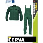 Cerva F&F BASIC GREEN RALF technikai munkakabát éskantárosnadrág szett - munkaruha