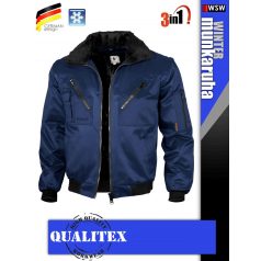   Qualitex PILOT NAVY 3in1 prémium bomber téli kabát - munkaruha