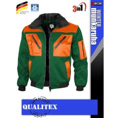   Qualitex PILOT GREENORANGE 3in1 prémium bomber téli kabát - munkaruha