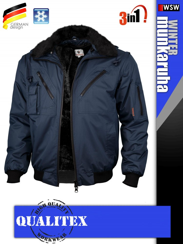 Qualitex PILOT 3in1 prémium bomber téli kabát Cerva PILOT 3in1 téli kabát bélelt dzseki munkaruha