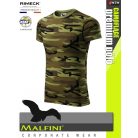Malfini CAMOFLAGE GREEN rövidujjú prémium pamut póló - munkaruha