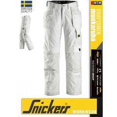   Snickers CRAFTSMEN WHITE canvas+ technikai pamutgazdag deréknadrág - munkaruha