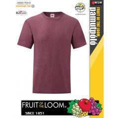   Fruit of the Loom VALUEWEIGHT HEATHERBURGUNDY pamut férfi póló - 165g/m2