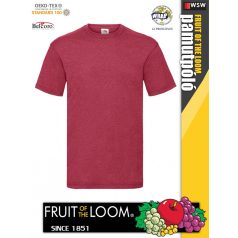   Fruit of the Loom VALUEWEIGHT HEATHERRED pamut férfi póló - 165g/m2