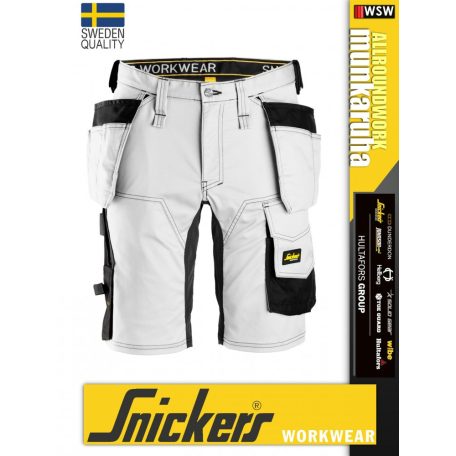 Snickers ALLROUNDWORK WHITE strech slim fit prémium lengőzsebes rövidnadrág - munkaruha