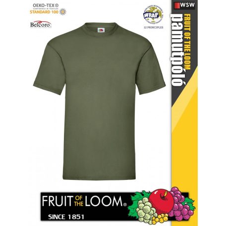 Fruit of the Loom ICONIC 150 CLASISCOLIVE finompamut férfi póló - 150g/m2