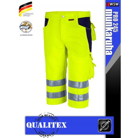 Qualitex PRO 245 HVYELLOW prémium technikai rövidnadrág - munkaruha