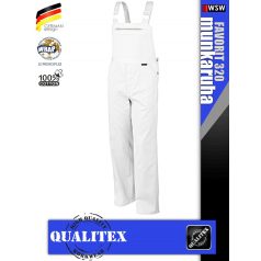   Qualitex FAVORIT 320 WHITE extra kopásálló pamut kantáros munkanadrág - munkaruha