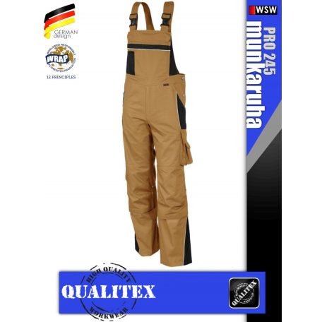 Qualitex PRO 245 BLACKBLACK prémium technikai kantáros nadrág - munkaruha