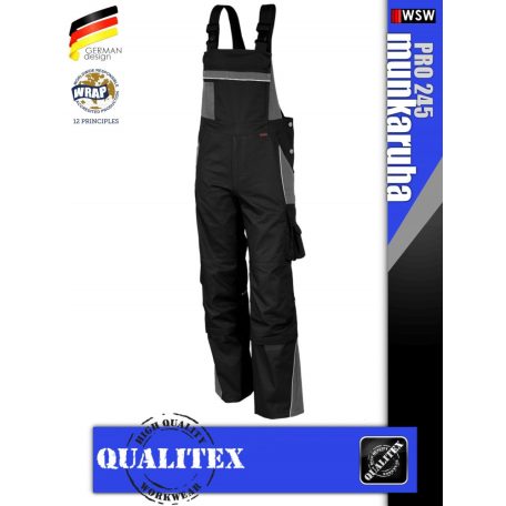 Qualitex PRO 245 BLACKGREY prémium technikai kantáros nadrág - munkaruha