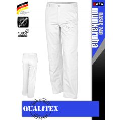   Qualitex BASIC 240 WHITE 100% pamut derék nadrág - munkaruha