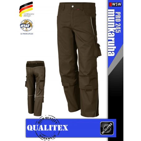 Qualitex PRO 245 BROWN prémium technikai deréknadrág - munkaruha