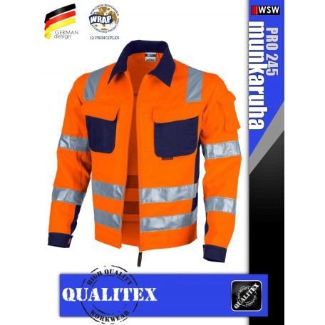 Qualitex PRO 245 HVORANGE prémium technikai kabát - munkaruha