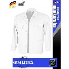 Qualitex BASIC 240 WHITE 100% pamut munkakabát - munkaruha