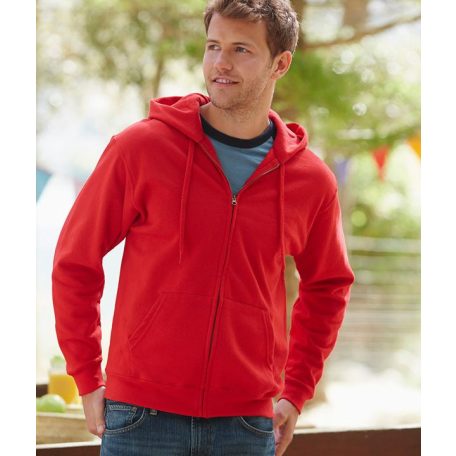 Fruit of the Loom HOODED JACKET férfi kardigán - pulóver