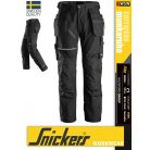 Snickers RUFFWORK BLACK canvas+ technikai pamutgazdag lengőzsebes deréknadrág - munkaruha