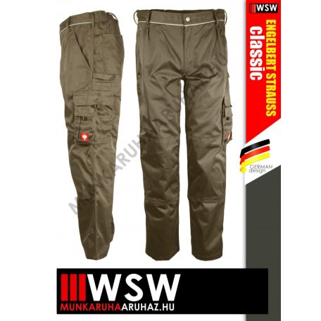 .Engelbert Strauss CLASSIC KHAKI erősített anyagú 315 g/m² technikai munkanadrág - munkaruha