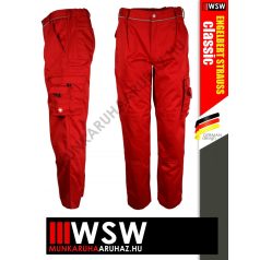   .Engelbert Strauss CLASSIC RED erősített anyagú 315 g/m² technikai munkanadrág - munkaruha