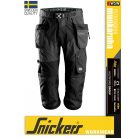 Snickers FLEXIWORK BLACK technikai stretch lengőzsebes rövidnadrág - munkaruha