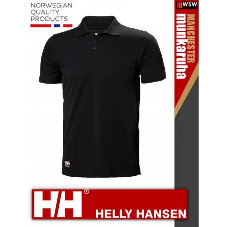 Helly Hansen MANCHESTER BLACK premium technikai galléros póló - munkaruha