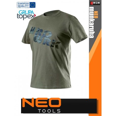 Neo Tools CAMO GREEN technikai pamut póló - munkaruha