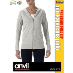 Anvil Tri-Blend női zipzáras kapucnis póló