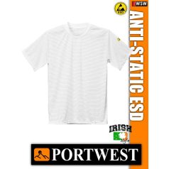   Portwest ESD WHITE antisztatikus kereknyakú póló - munkaruha