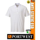 Portwest ESD WHITE antisztatikus galléros póló - munkaruha