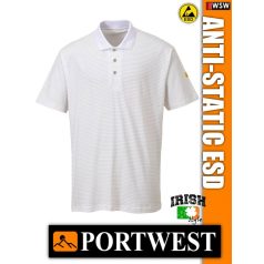   Portwest ESD WHITE antisztatikus galléros póló - munkaruha