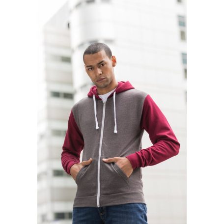 AWDis RETRO ZOODIE kapucnis zippzáros pulóver - munkruha