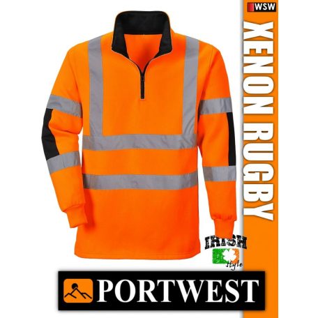 Portwest XENON RUGBY jól láthatósági galléros pulóver - munkaruha