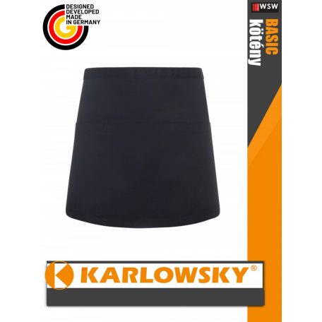 Karlowsky BASIC BLACK kevertszálas 60X35 cm zsebes kötény - munkaruha