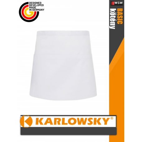 Karlowsky BASIC WHITE kevertszálas 60X35 cm zsebes kötény - munkaruha